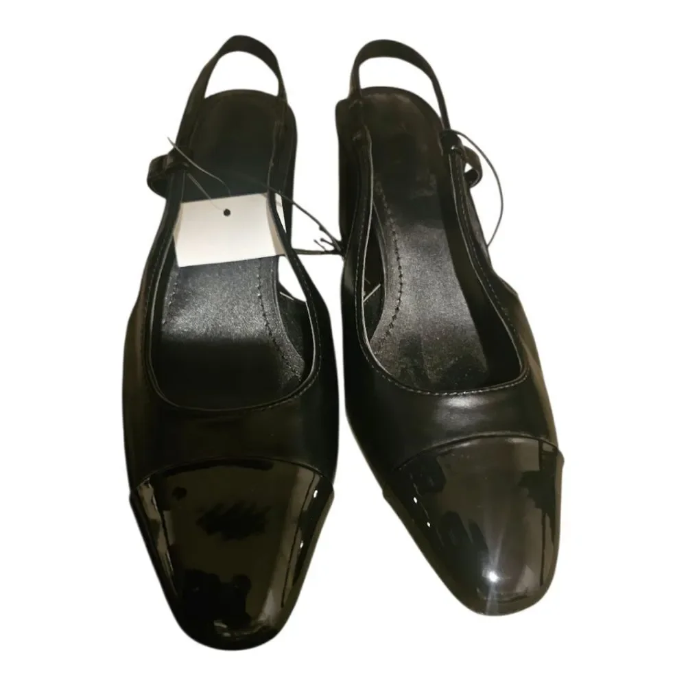 H&M Elegant Black Slingback Heels - Size 38‎ (7M)